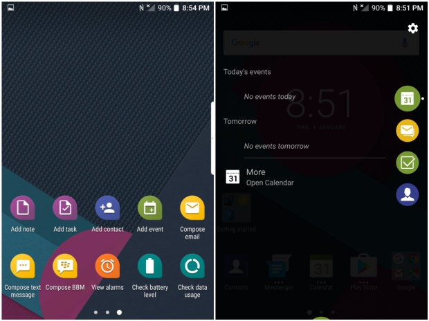 BlackBerry DTEK50: Software interface BlackBerry DTEK50, Software interface, productivity tab
