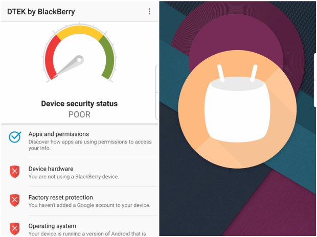 BlackBerry DTEK50: DTEK Security BlackBerry DTEK50, DTEK Security