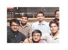 Flacon startup Archit Naraniwal (left), Utkarsh Narain (middle, second row), and Rishi Sharma (right), three of the four founders of Faclon