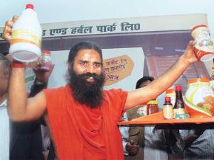 A file photo of Ramdev at a product launch of Patanjali Ayurved