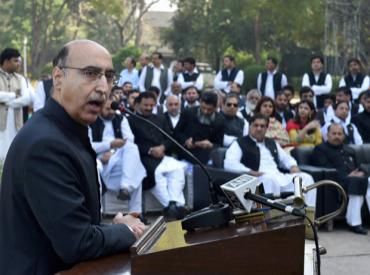 Pakistani High Commissioner to India Abdul Basit speaks during celebration of 75th Pakistan Day in New Delhi on Monday, March 23 2015 Picture by PTI