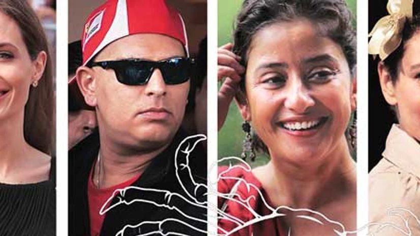 Angelina Jolie Yuvraj Singh, Manisha Koirala & Lisa Ray Angelina Jolie Yuvraj Singh, Manisha Koirala & Lisa Ray