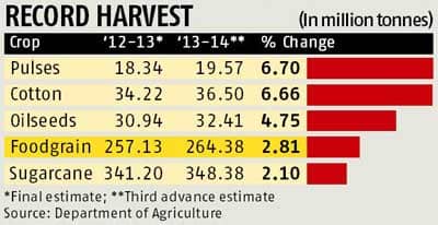 Agri ministry estimates bumper foodgrain output