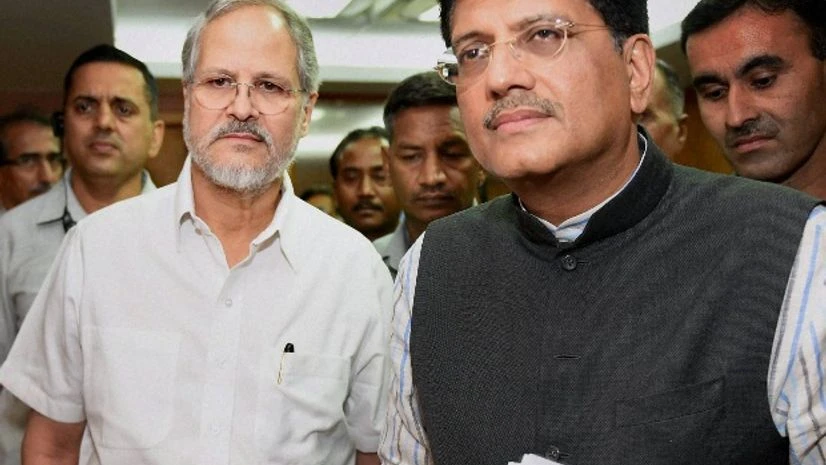 Union Minister of State for Power, Piyush Goyal with Lt. Governor of Delhi Najeeb Jung after an emergency meeting to discuss plan of action to tackle power crises, in New Delhi on Tuesday Union Minister of State for Power, Piyush Goyal with Lt. Governor of Delhi Najeeb Jung after an emergency meeting to discuss plan of action to tackle power crises, in New Delhi on Tuesday