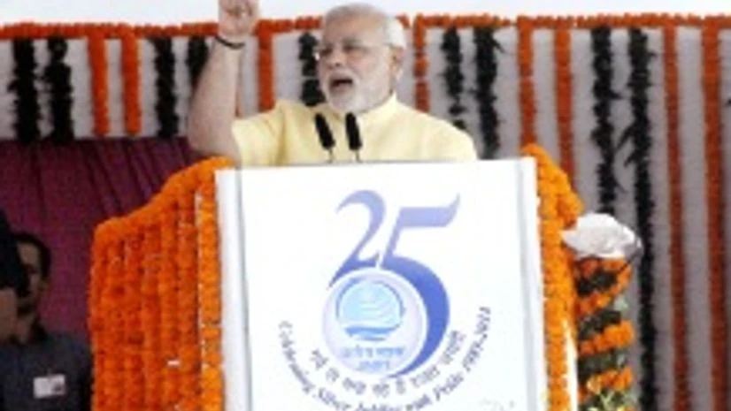Narendra Modi at the foundation stones laying function of JNPT SEZ Narendra Modi at the foundation stones laying function of JNPT SEZ