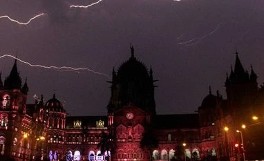 PM Modi turns down Piyush Goyal's plan to turn CST into museum: Sources Lightning is seen in the sky above the CST heritage site in Mumbai