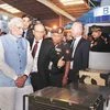 PM Narendra Modi (left) at the Aero India 2015 on Wednesday at Yelahanka Air Base in Bengaluru