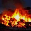 Maoists set ablaze vehicles at GT Road during their Jharkhand bandh, in Amas