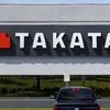 A sign with the Takata logo is seen on the building of the Takata Corporation in Auburn Hills, Michigan