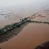 Aerial view of the flooded Amreli district after heavy rainfall in Gujarat