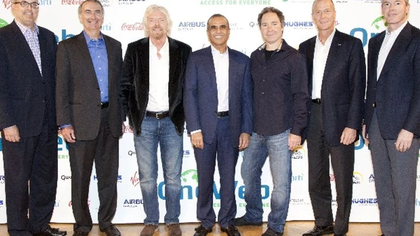 From Right to Left: Dr. Paul E. Jacobs, Executive Chairman of Qualcomm; Tom Enders, Chief Executive Officer of Airbus Group; Greg Wyler, founder of OneWeb; Sunil Bharti Mittal, Chairman, Bharti Enterprises; Sir Richard Branson, founder of the Virgin From Right to Left: Dr. Paul E. Jacobs, Executive Chairman of Qualcomm; Tom Enders, Chief Executive Officer of Airbus Group; Greg Wyler, founder of OneWeb; Sunil Bharti Mittal, Chairman, Bharti Enterprises; Sir Richard Branson, founder of the Virgin