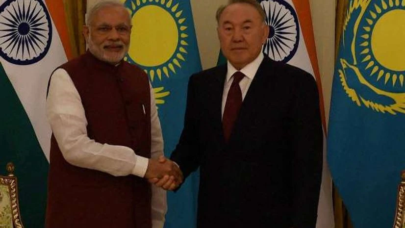 Narendra Modi, President Nursultan Nazarbayev Narendra Modi, President Nursultan Nazarbayev