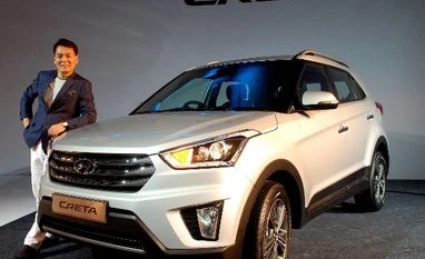 Hyundai Creta reaches 1 lakh booking numbers In this file photo, MD and CEO, Hyundai Motors India limited, B S Seo poses during the global launch of the five seater Hyundai Creta in New Delhi (Photo: Dalip Kumar)