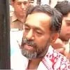 Yogendra Yadav moved away by Police, while he was addressing the media (Photo: ANI)