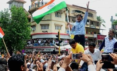 Quota row: Hardik to start meeting Patel MLAs from tomorrow Hardik Patel leading Patidar community members during their rally for reservation in Ahmedabad