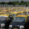 A view of taxis parked at a terminal in Mumbai during trade union workers' nation-wide strike on Wednesday, 02 September 2015 Picture by PTI