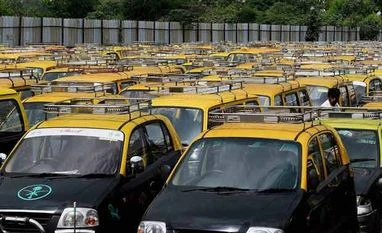 Panic button-enabled cab service launched in Mumbai A view of taxis parked at a terminal in Mumbai during trade union workers' nation-wide strike on Wednesday, 02 September 2015 Picture by PTI