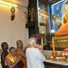 Prime Minister Narendra Modi offering prayers at the Mahabodhi Temple in Bodh Gaya