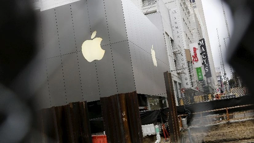An Apple retail store is shown amid construction in San Francisco, California An Apple retail store is shown amid construction in San Francisco, California