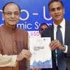 Union Minister for Finance Arun Jaitley and US Ambassador to India, Richard Verma release the Knowledge Partner Report by V. Lakshmikumaran during the 11th Indo-US Economic Summit in New Delhi