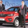 Carlos Ghosn (right), chairman &amp; CEO, Groupe Renault, along with Sumit Sawhney, country CEO &amp; MD, Renault India Operations, at the launch of the auto maker's latest model Kwid