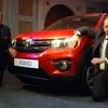 (L) Sumit Sawhney, country CEO and MD, Renault India, with Rafael Treguer, Vice-President, Sales &amp; Marketing, Renault India, at the launch of Renault KWID in New Delhi on Thursday. Photo: Dalip Kumar