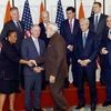 Prime Minister Narendra Modi poses before a meeting with officials of top financial institutions in New York