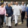 Former BCCI Presidents Sharad Pawar and Shashank Manohar come out of BCCI headquarters in Mumbai