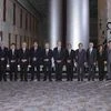 Trade ministers from a dozen Pacific nations in Trans-Pacific Partnership Ministers meeting post in TPP Ministers "Family Photo" in Atlanta, Georgia