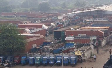 Kerala High Court stays NGT order on diesel vehicles partially Trucks halted during the strike against the present toll collection system, in Surat