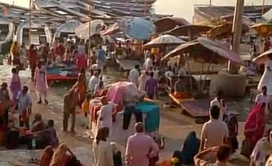 NGT orders plastic ban from Gaumukh to Haridwar violence erupted in Varanasi when saints and Hindu religious groups protested against a lathi charge and ban on immersion of idols in Ganga (Photo: ANI)