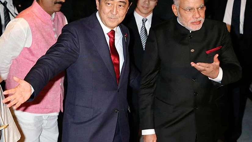 Narendra Modi with Shinzo Abe Narendra Modi with Shinzo Abe
