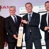 Arun Malhotra, MD, Nissan India, David Richardson, CEO of ICC, Roel De Vries, Vice President and Global Head of Marketing, Nissan Motors and Guillaume Sicard, President, Nissan India during a press conference to announcing the partnership between Int