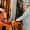 A file photo of Modi paying tribute to Veer Savarkar
