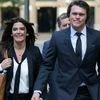 Former New Zealand cricketer Lou Vincent arrives at Southwark Crown Court, with his partner Susie Markham