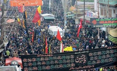 'Ashura' Day observed peacefully in J&K amid restrictions Srinagar: Shia muslims taking out "Ashura Procession" (10th Muharram Procession) at Zadibal in Srinagar on Saturday. PTI Photo by S Irfan