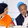 (From left to right) Arundhati Bhattacharya, Chairman, SBI and V G Kannan, MD &amp; GE, Associate &amp; Subsidiaries, SBI at the announcement of the bank's second quarter results in Mumbai (Pic: Kamlesh Pednekar)