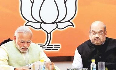 How Shiv Sena ministers still part of 'Nizam government', asks RSS Prime Minister Narendra Modi and BJP President Amit Shah at the party's parliamentary board meeting in New Delhi (Photo: PTI)
