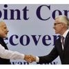 Prime Minister Narendra Modi with Jürgen Stock, Secretary General of Interpol druing the inaugural ceremony of 6th Global Focal Point Conference on Asset Recovery in New Delhi