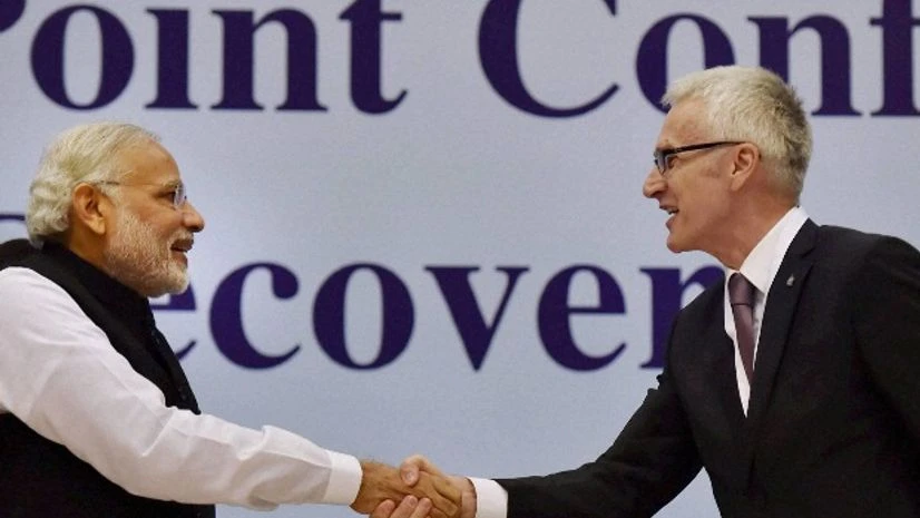 Prime Minister Narendra Modi with Jürgen Stock, Secretary General of Interpol druing the inaugural ceremony of 6th Global Focal Point Conference on Asset Recovery in New Delhi Prime Minister Narendra Modi with Jürgen Stock, Secretary General of Interpol druing the inaugural ceremony of 6th Global Focal Point Conference on Asset Recovery in New Delhi