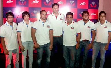 JSW Sport's Bengaluru Yodhas ready to wrestle Wrestlers at the launch of the "Bengaluru Yodhas", Bangalore Franchise of the Pro Wrestling in Bengaluru