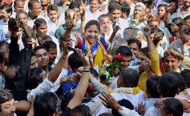Gujarat local body poll results reflect pattern against BJP: Congress A BJP candidate along with supporters celebrating his victory in municipal elections in Surat