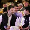 Congress Vice President Rahul Gandhi with party leader Jyotiraditya Scindia during 'HT Leadership Summit 2015' in New Delhi. (Photo: PTI)