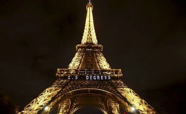 India defends most red lines in Paris pact The slogan "1.5 DEGREES" is projected on the Eiffel Tower as part of the COP21, United Nations Climate Change Conference in Paris, France