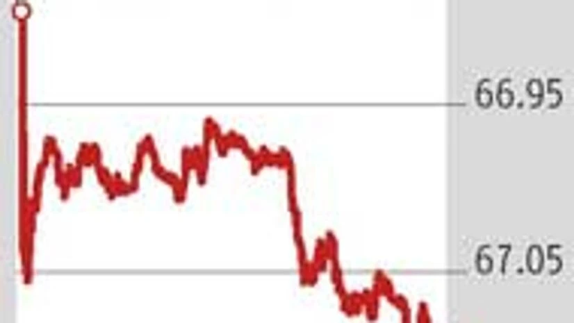 Rupee crosses 67 mark on Fed rate hike jitters Rupee crosses 67 mark on Fed rate hike jitters
