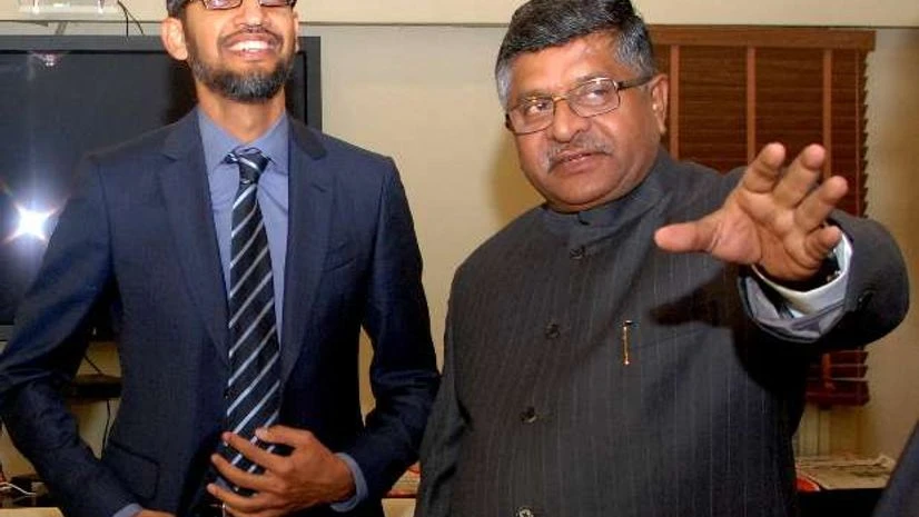 Google, Sundar Pichai, Ravi Shankar Prasad, Telecom Google, Sundar Pichai, Ravi Shankar Prasad, Telecom