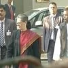 Sonia Gandhi and Rahul Gandhi reach party HQ, will address media shortly. Photo: ANI