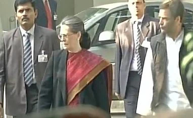 Efforts afoot to make AJL non-profit Sonia Gandhi and Rahul Gandhi reach party HQ, will address media shortly. Photo: ANI
