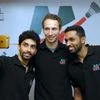 Mumbai Rockets' badminton players R M V Gurusaidutt, H S Prannoy and Mathias Boe take a selfie during a press conference ahead of the Premier Badminton League in Mumbai (pic: Kamlesh Pednekar)