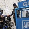 Security men check IAF employees arriving at Pathankot Air Force base